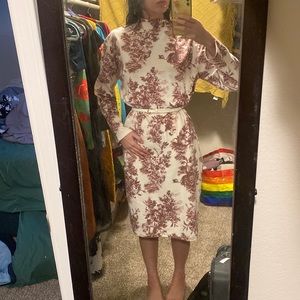 Soft white and pink Zara floral and casual or classy dress NEVER WORN OUT